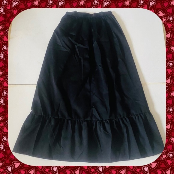 Vintage Helen Fabrikant Black Long Evening Cocktail Skirt Sz 14 30Wx44L - Picture 1 of 5